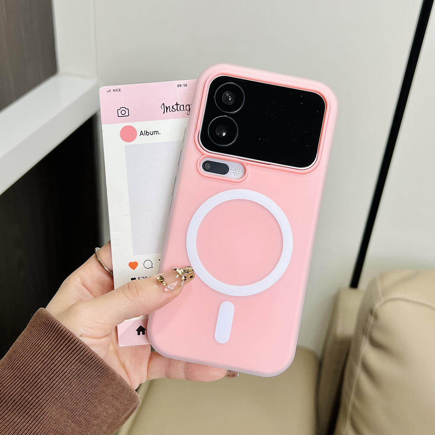 磨砂砂粉色二合一适用小米17promax手机壳15Pro简约多巴胺色系14Pro全包红米K90果冻磁吸款软防摔保护套男女