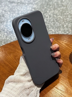 全包炭灰色液态硅胶适用华为Nova14pro手机壳ultra软糯nova13/12耐脏耐黄保护套Pura80/70+简约款P60纯色防摔