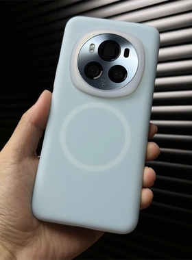 奶蓝色果冻磁吸肤感Mate70pro+适用荣耀Magic6pro手机壳液态硅胶魔术magic7简约5文艺男女全包内植绒Q弹防摔