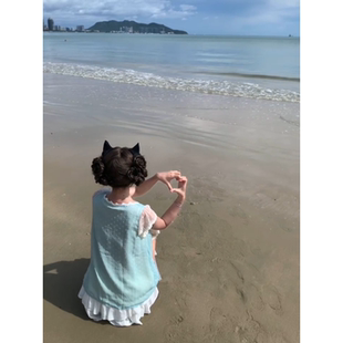 小众设计感古着奈奈风甜辣妹清纯系短裙百搭显瘦套装 甜美小飞袖 女