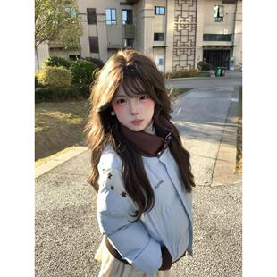 学院风棉服女新款冬季宽松学生撞色棉衣外套百搭保暖小个子上衣潮