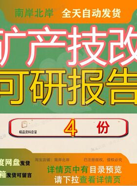矿产技改可研报告工程建设项目金矿煤矿矿井技术改造可行性研究