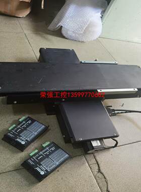 【荣强工控】拆机二手铸铁铁制精密十字电动滑台XY轴位移