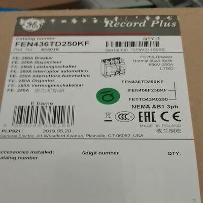 波兰原装GE FEN436TD250KF 4P 250A