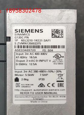 西门子G120C PN变频器型号:6SL3210-1KE21