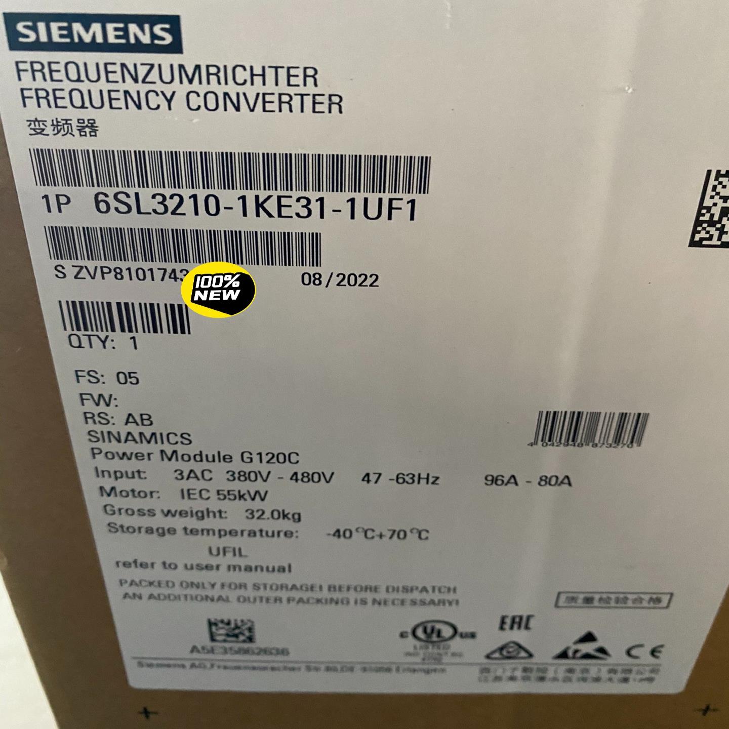 （设备配件）G120C变频器 6SL3210-1KE31-1UF1 标称