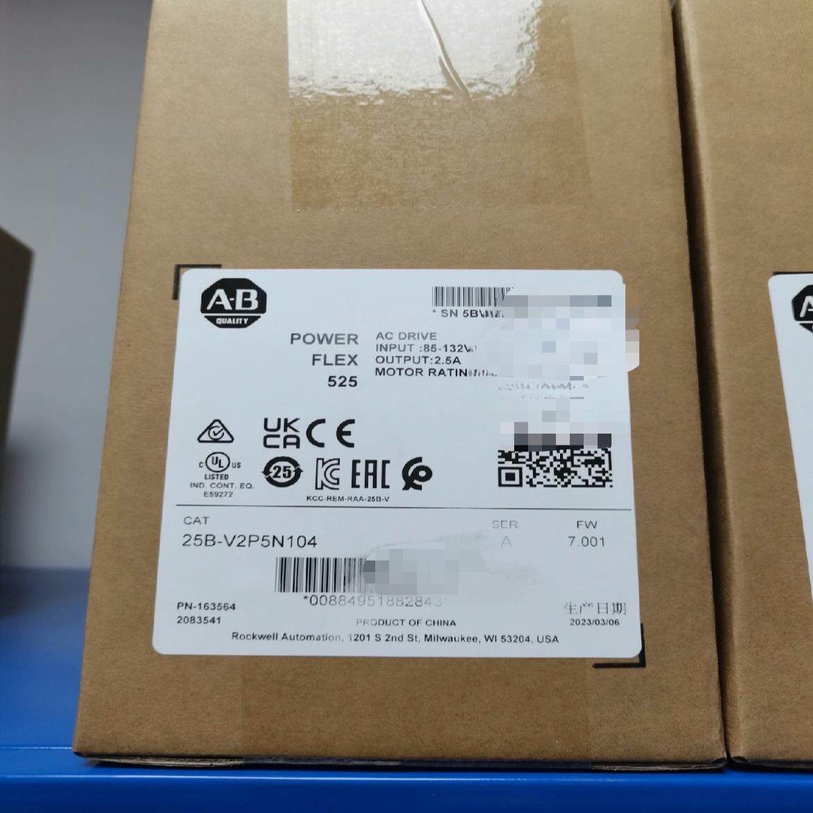 25B-V2P5N104 交流变频器0.4 kW 全新AB现