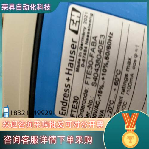 现货恩ll恩德斯豪斯超声波液位计FTE30-FABA