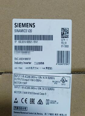 （设备配件）6SL3210-5BB21-1BV1西门子V20 1.1KW
