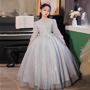 女童礼服生日高端公主裙花童婚礼小女孩主持人儿童钢琴演奏演出服
