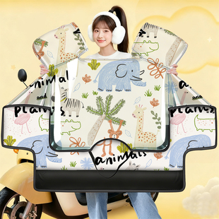 【高清防雨膜】电动车冬季挡风被加绒加厚电瓶车挡风罩2025新款