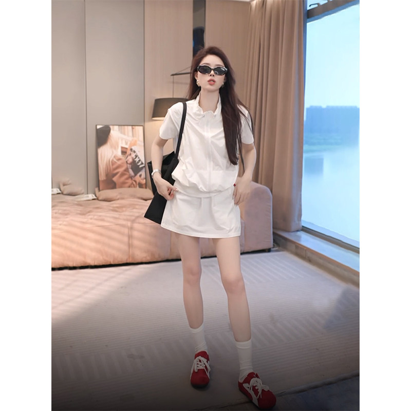 miu系少女感减龄套装2026夏季时尚新款T恤马甲A字短裙显瘦三件套