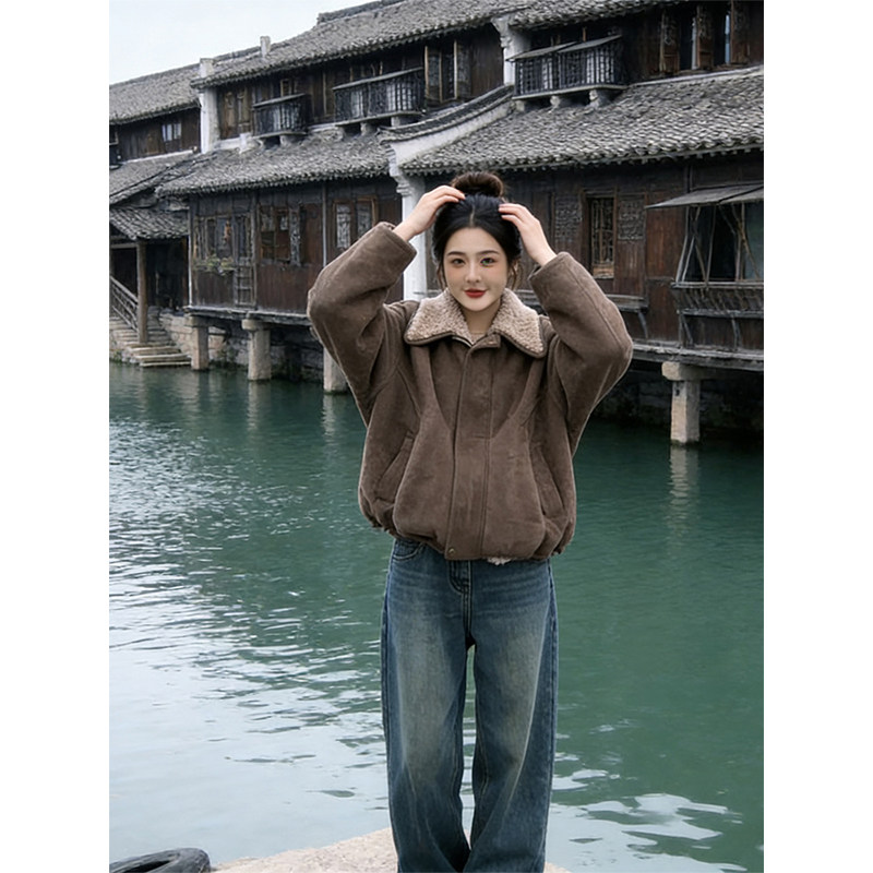小众chic高级感翻领加厚棉衣女冬季2025新款小个子独特漂亮短外套