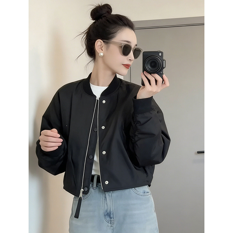 时尚chic高级感女士短款棒球服女春秋2026新款巨好看休闲宽松夹克