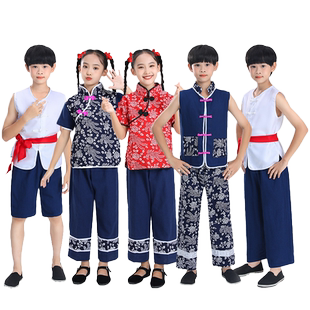 小英雄雨来王小二演出服儿童采茶女村姑放牛娃农民阿庆嫂表演服装