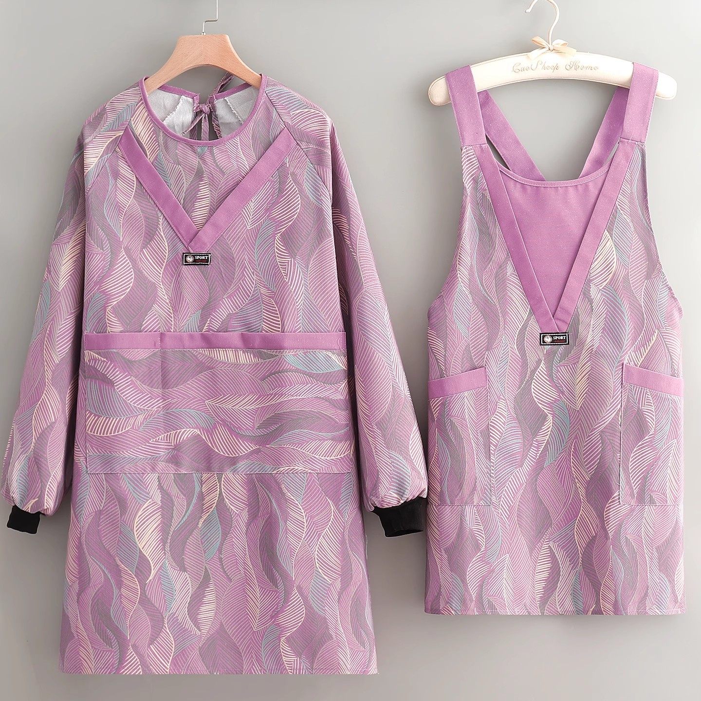 长袖厨房做饭围裙罩衣工作上班帆布透气耐磨双肩简约餐饮成人围腰,家庭/个人清洁工具,围裙,淘宝优惠券,粉丝福利购,淘宝优惠卷