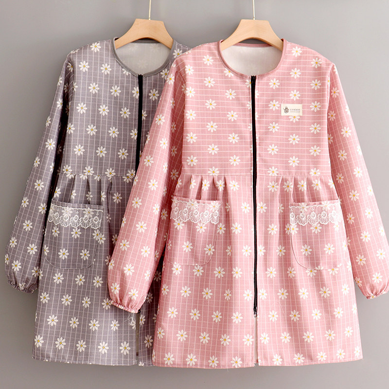 时尚短款小个子女成人家用上班围裙防脏正穿外套秋冬新款罩衣长袖,家庭/个人清洁工具,围裙,淘宝优惠券,粉丝福利购,淘宝优惠卷