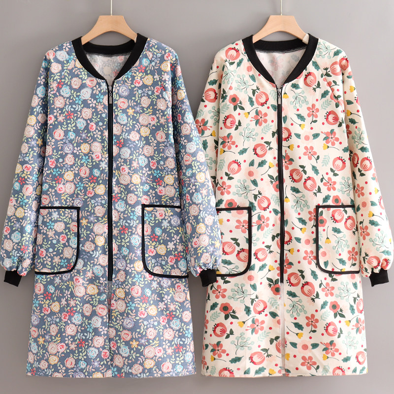 简约新款帆布围裙正穿衣长袖家用厨房透气耐磨洋气女罩衣工作服男,家庭/个人清洁工具,围裙,淘宝优惠券,粉丝福利购,淘宝优惠卷