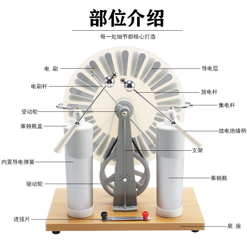 静电感应起电机J2310维氏起电机感应器物理电学实验器材教学仪器