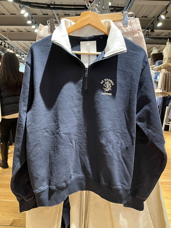 bm龙刺绣半拉链卫衣纯棉美式复古