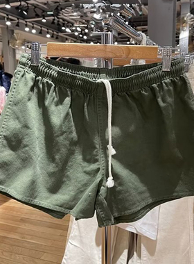 Brandy BM美式复古抽绳工装风短裤女bmA字大长腿军绿色休闲裤热裤