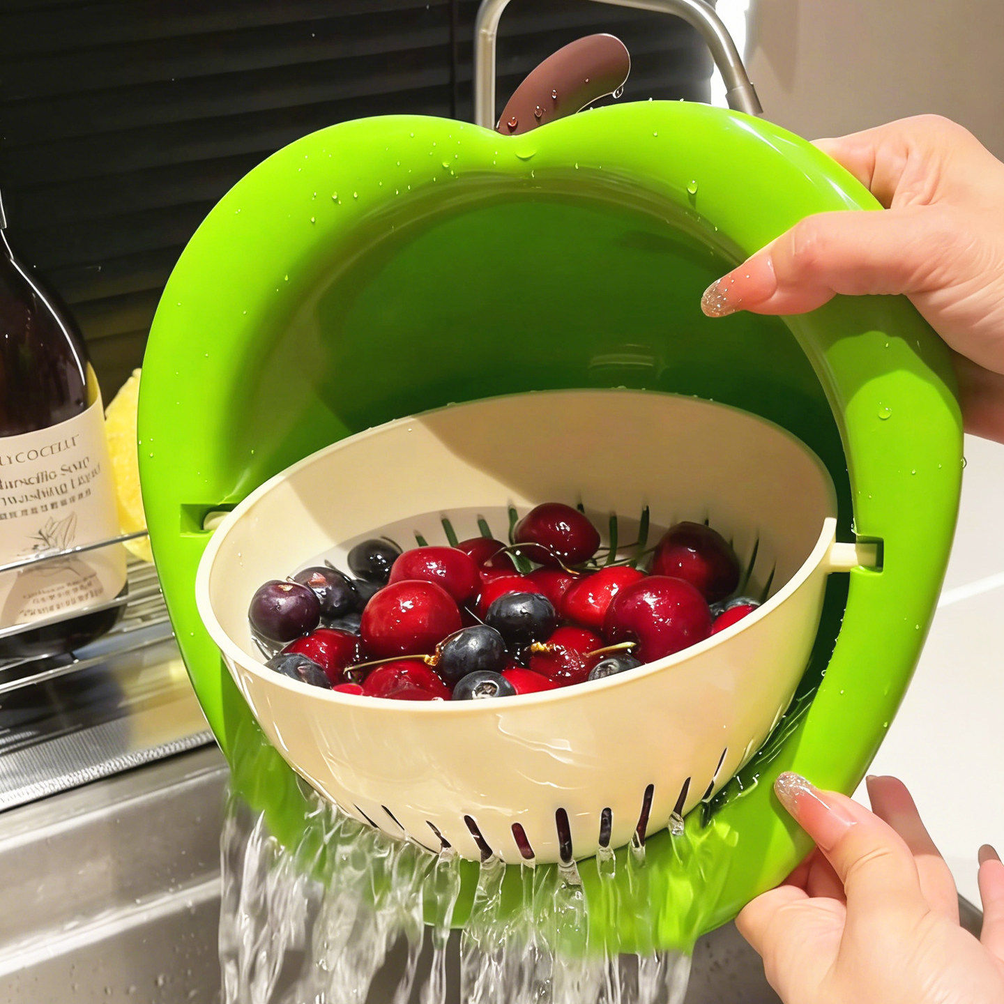 苹果沥水篮双层洗水果家用厨房客厅创意果篮洗菜盆高颜值2026新款,餐饮具,洗菜盆/沥水篮/漏水筛,淘宝优惠券,粉丝福利购,淘宝优惠卷