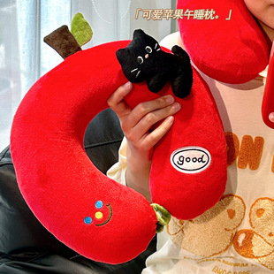苹果可爱记忆棉U型枕坐车睡觉U形护颈枕旅行好物飞机枕头脖枕