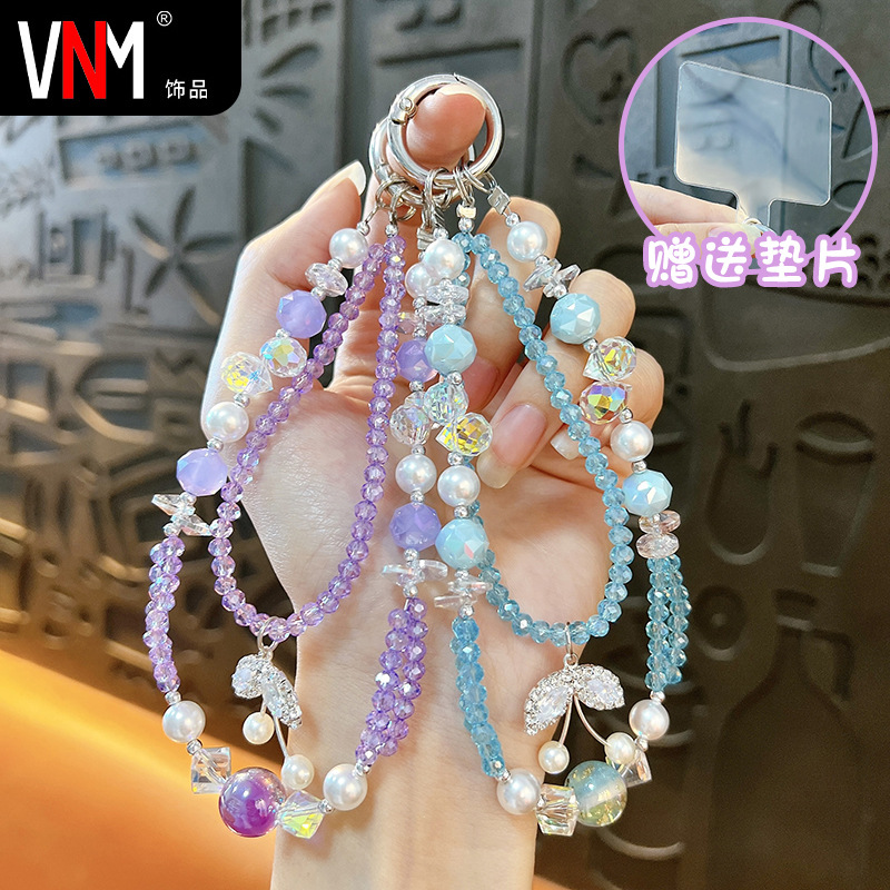 创意新款水晶樱桃串珠手机链