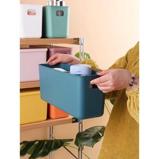 收纳盒长条窄加高深型盒子塑料带有盖长35厘米方形宽11窄条状箱框