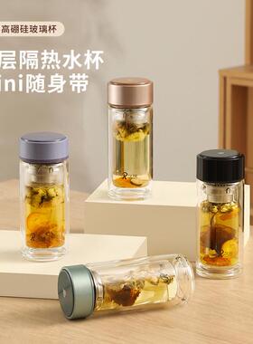 久瑞迷你双层玻璃杯隔热防烫简约男女小容量加厚防爆2023 爆款水