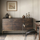 艺术符号 YUZU双门3抽边柜全实木橡木阳台客厅复古电视边柜