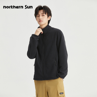 诺思山户外抓绒衣男士 秋冬抗静电立领保暖冲锋衣内胆休闲外套3691