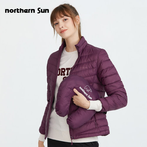 诺思山轻薄立领可收纳防风羽绒服