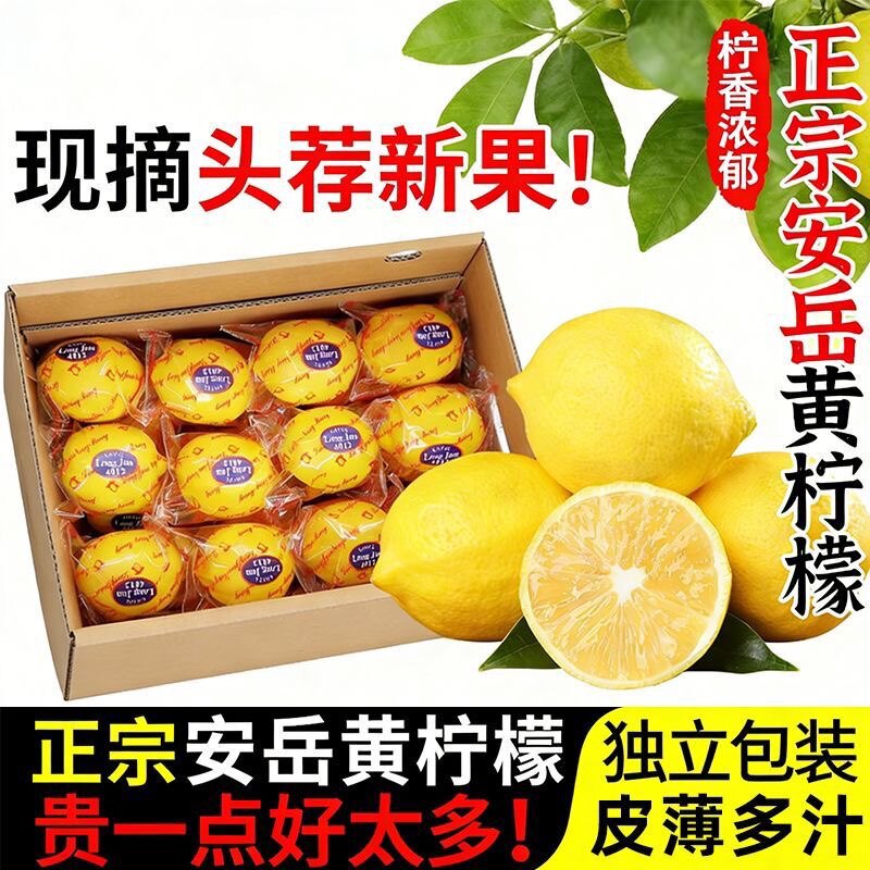 安岳尤力克黄柠檬5斤整箱包邮正柠檬