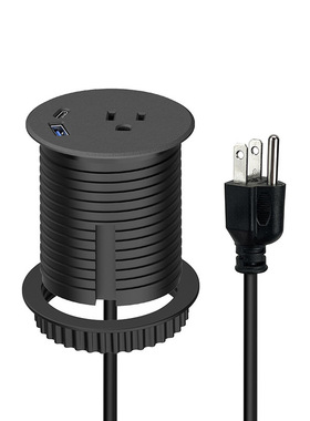 专供外贸美标小开孔60mm圆形暗装插座配20WUSB快充美标圆形插座