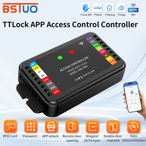 通通WIFI智能门禁控制器远程添加删除用户开门控制TTLOCK
