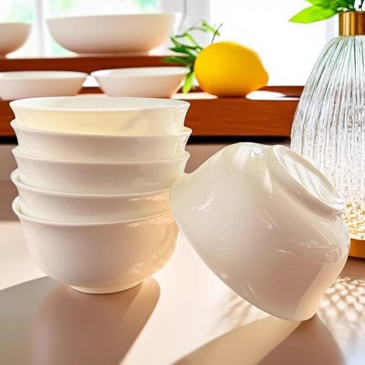 唐山骨瓷餐具米饭碗陶瓷碗饭碗家用金钟碗白瓷碗面碗无铅镉饭碗,餐饮具,碗,淘宝优惠券,粉丝福利购,淘宝优惠卷
