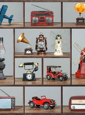 复古工业风电话机摆件欧式怀旧家居服装店咖啡厅装饰老物件工艺品