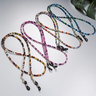 眼镜配件眼镜链挂链防滑眼镜带老花眼镜绳玳瑁色串珠 口罩链挂绳