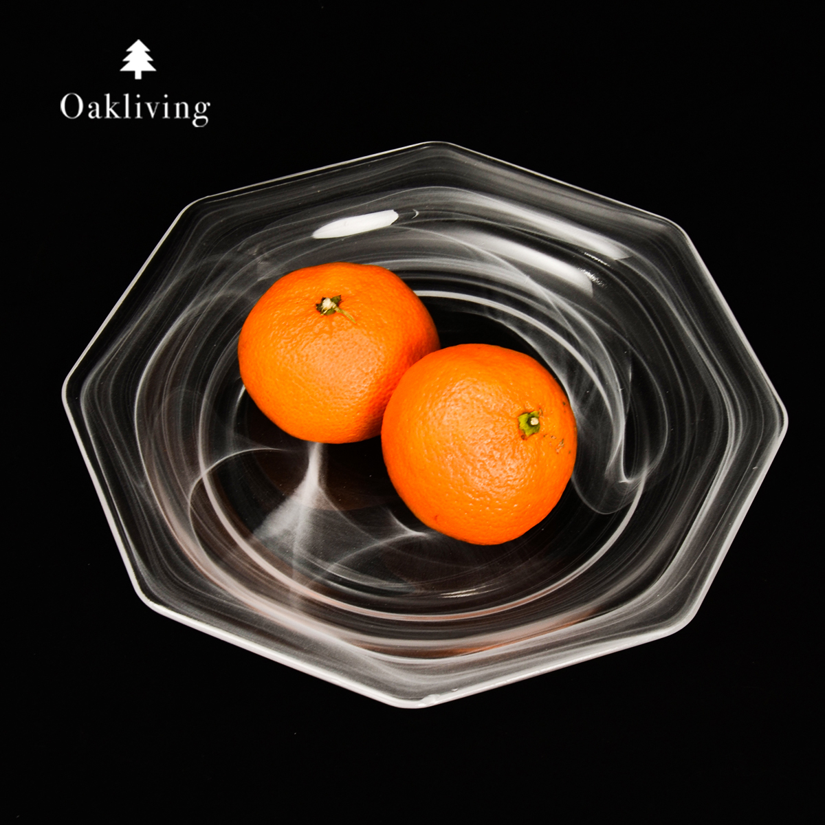 oakliving餐盘无铅玻璃八角盘