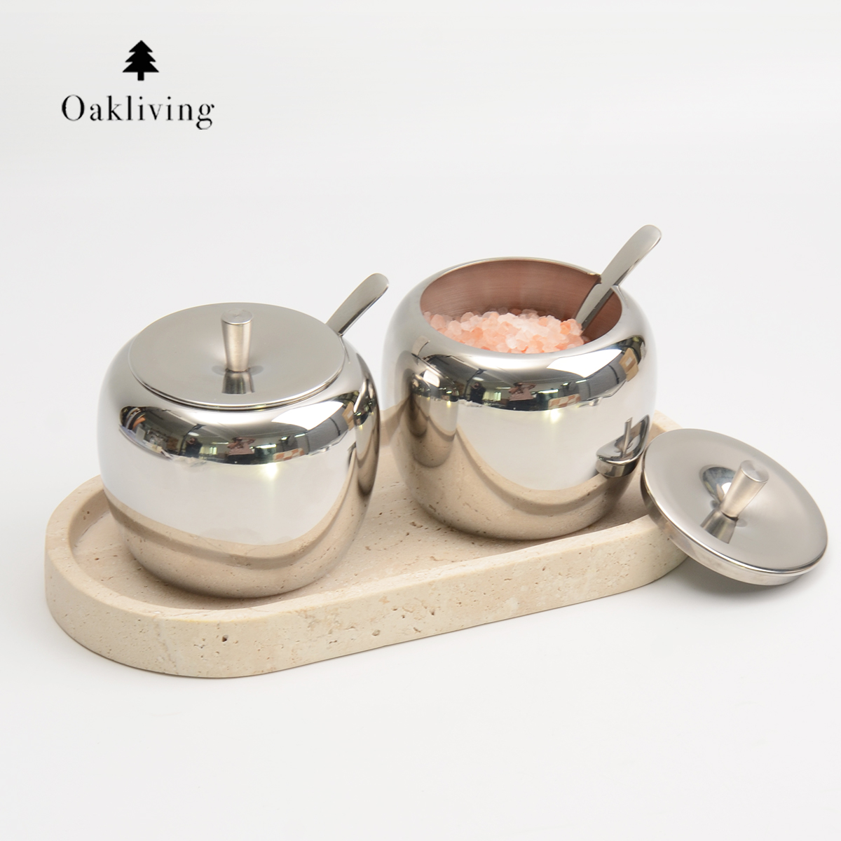 oakliving调味罐304不锈钢苹果