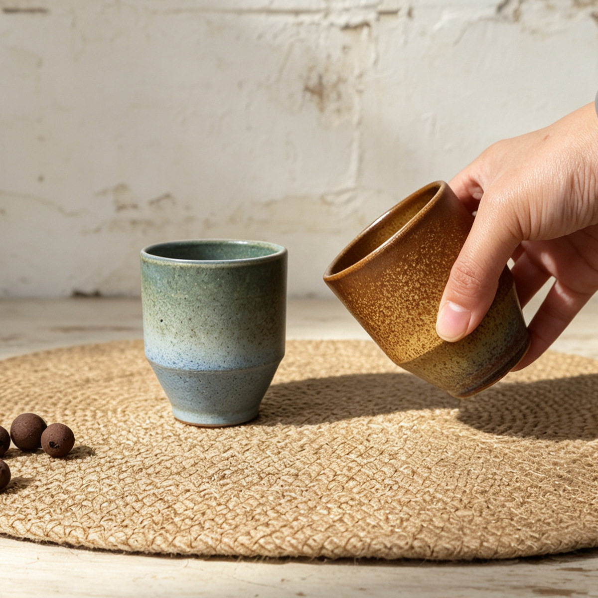 创意复古无手柄粗陶咖啡杯手握杯餐厅办公室不规则窑变茶杯子