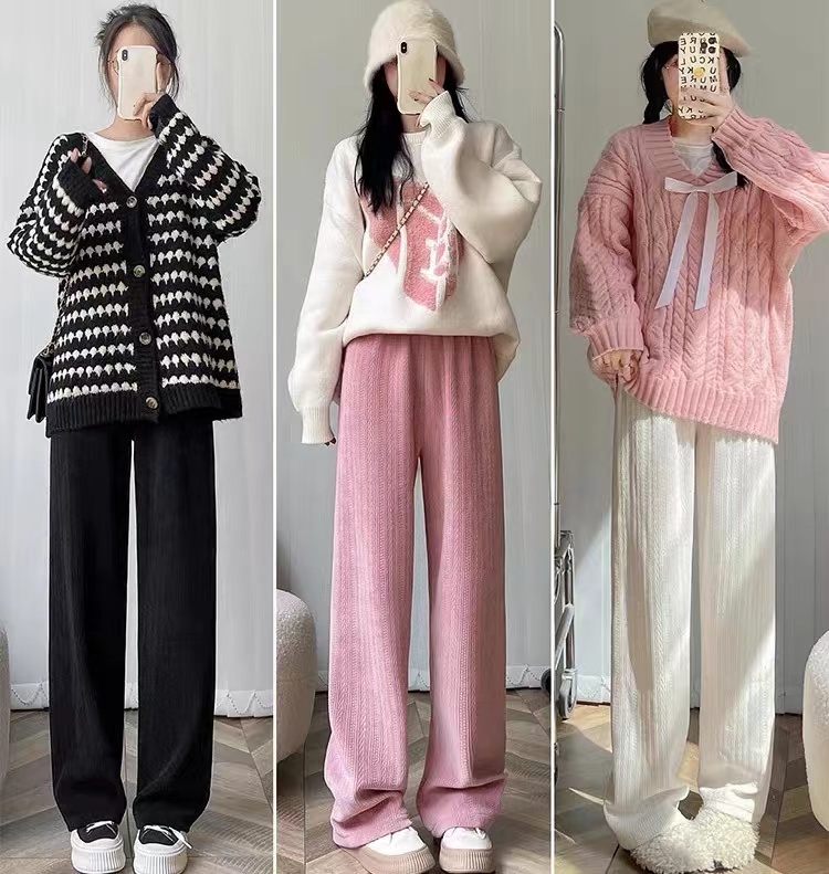 【百人验货】麦穗雪尼尔阔腿裤