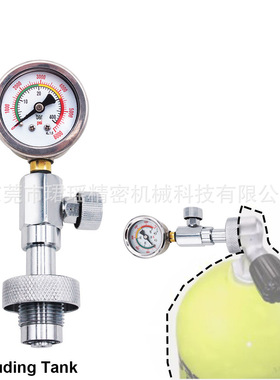 跨境供应G5/8潜水瓶阀门高压测压接头400bar/6000psi压力表