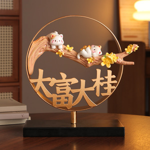 招财猫大富大贵铁艺摆件