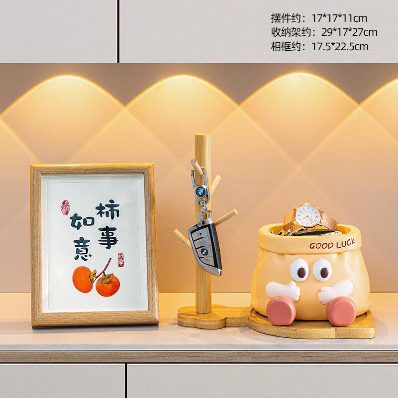 创意摆件仿纸袋树脂杂物整理