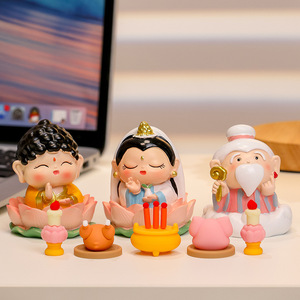 欢喜神仙摆件好运连连如来小佛祖办公室桌面装饰可爱装饰福气财神
