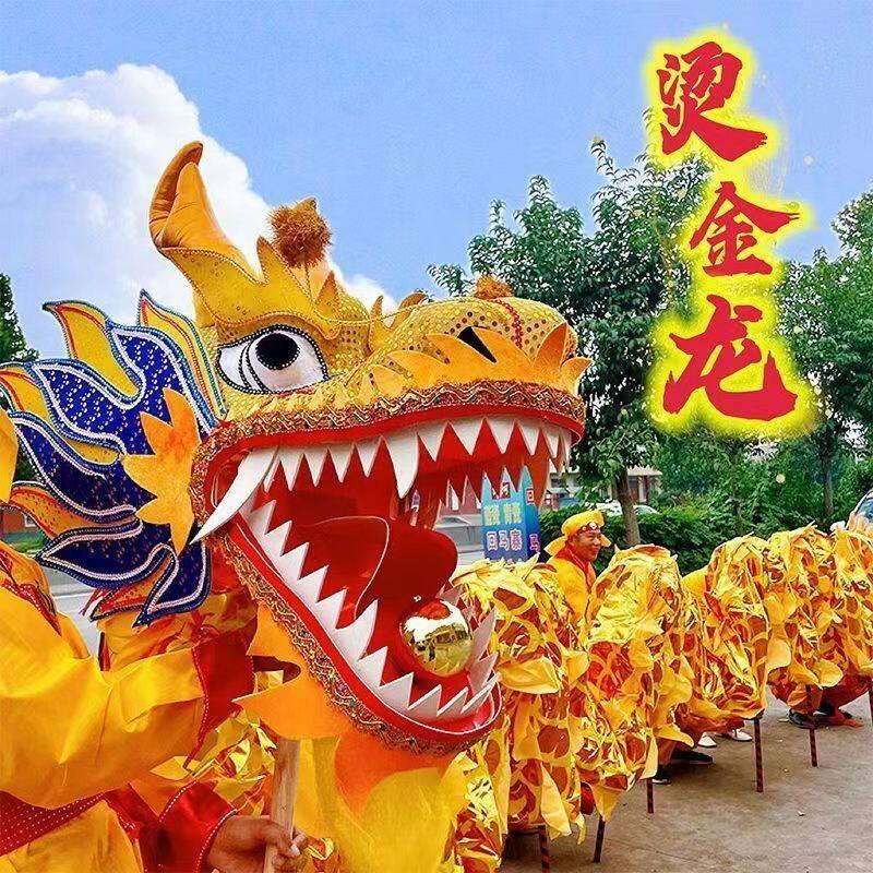 舞龙道具牛津烫金国标龙舞龙灯竞技舞龙服装专业舞龙舞狮龙头演出