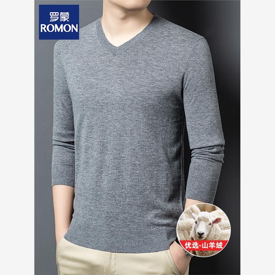 罗蒙秋季新款羊绒衫男士