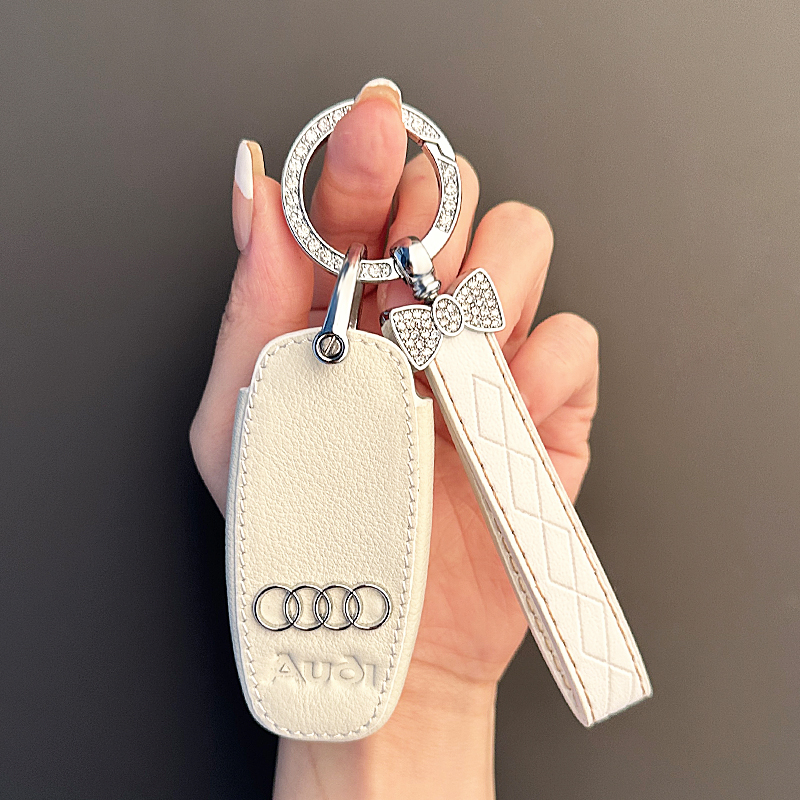 适用上汽奥迪2023款A7L Q5e-tron新Q6钥匙套汽车高档皮包扣男女士